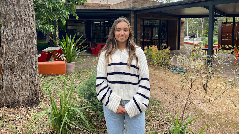 Anna outside of Woolyungah Indigenous Centre