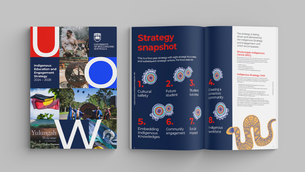 Indigenous Education and Engagement Strategy Mock up - Cover and spread