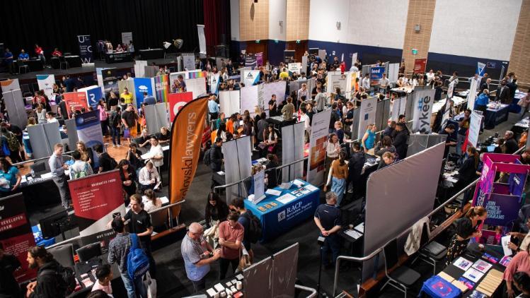 People standing at an expo