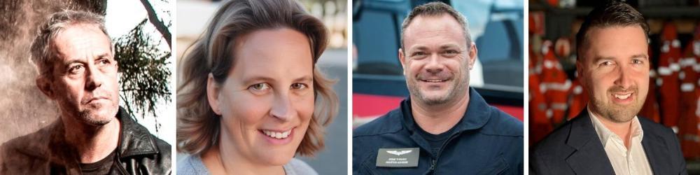 Headshots of Own Price, Dr Heather Simpson, Jesse Thrush and Andrew McCullough