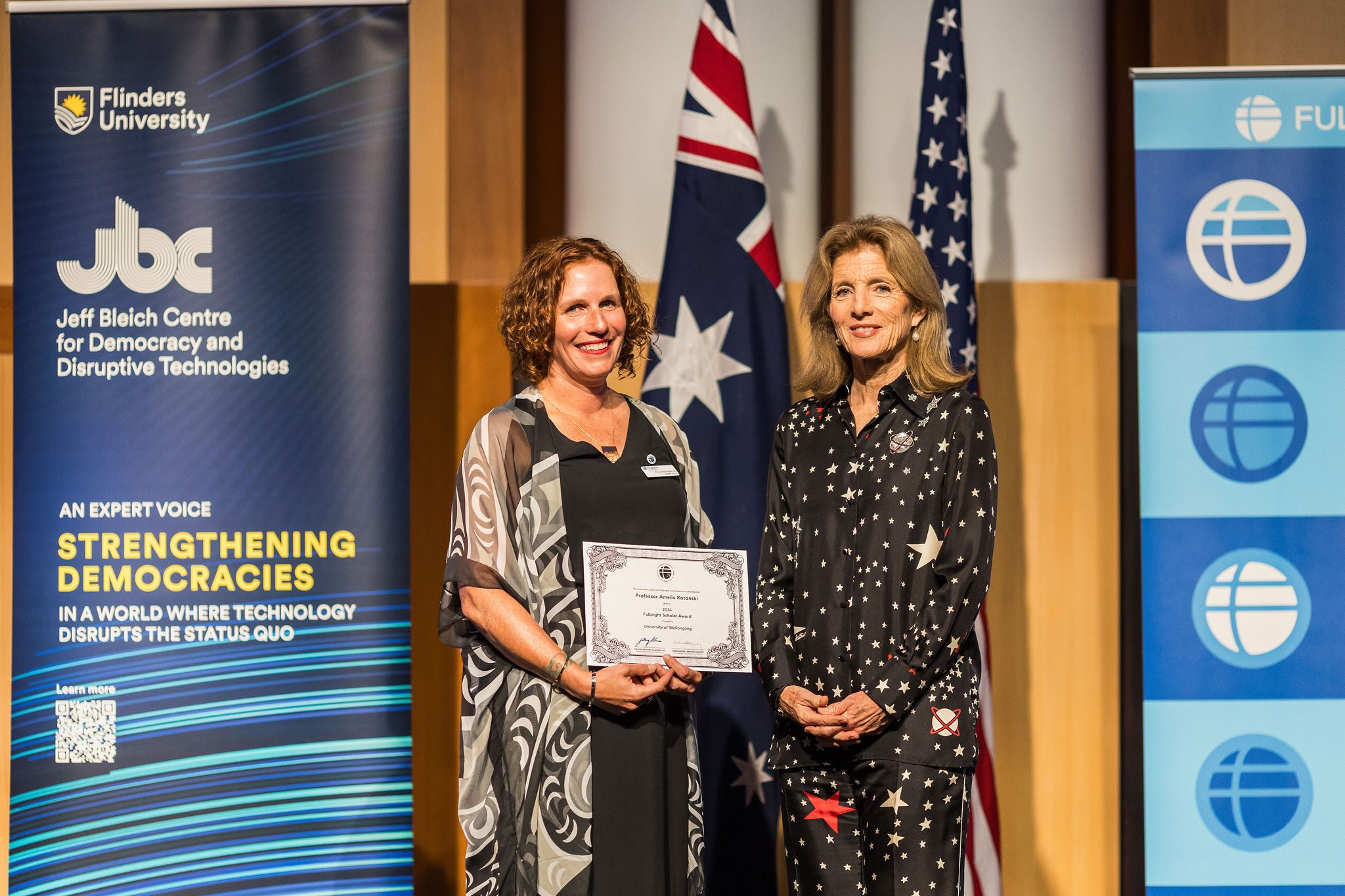 Fulbright Scholar Amelia Katanski with US Ambassador Caroline Kennedy