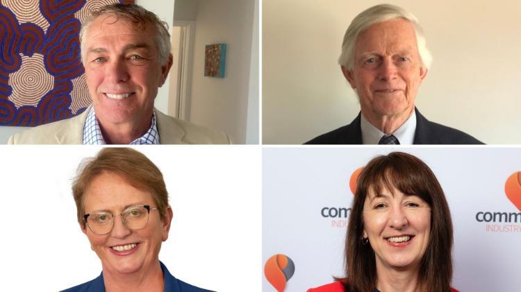 Chris Grange, Associate Professor Brian Jones, Margot Mains, and Nicky Sloan who were all conferred as Ƶapp Fellows during the virtual 2021 Fellowship and Alumni Awards Celebration.