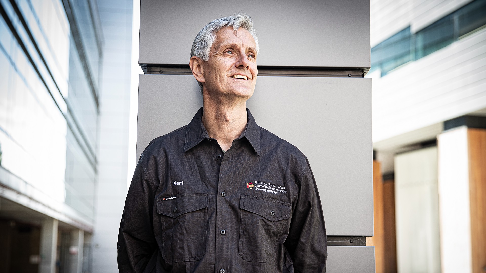 UOW researcher Bert Roberts stands against a wall. Photo: Paul Jones