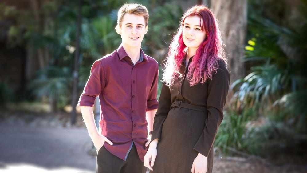 UOW students Brodie Knox and Ella Mathews-O'Brien