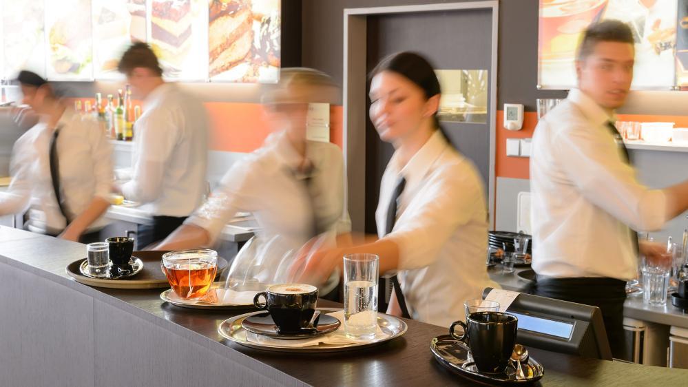 Busy cafe scene 