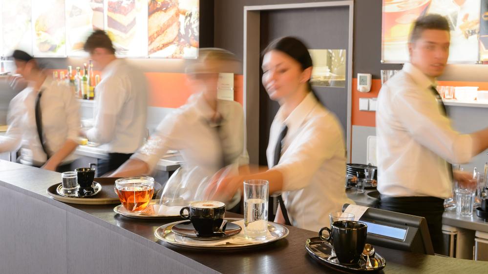 Busy cafe scene 