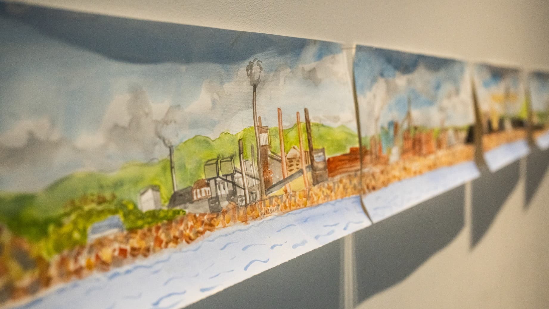 Part of the watercolour painting of Wollongong