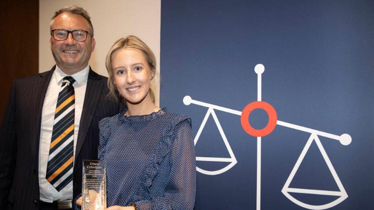 RMB Lawyers Managing Partner Craig Osborne with 2019 Goldring Scholarship winner Grace Crivellaro.