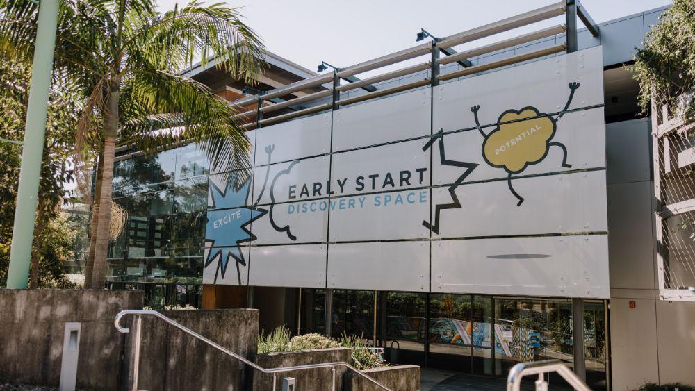 Signage out the front of the Early Start Discovery Space