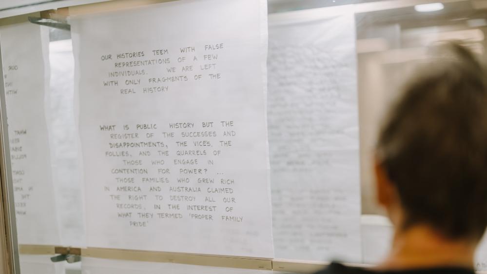 A piece from Dr Jen Saunders' art exhibition. Photo: Michael Gray