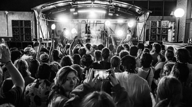 Performer and crowd scenes from the 2023 Yours & Owls Festival at UOW