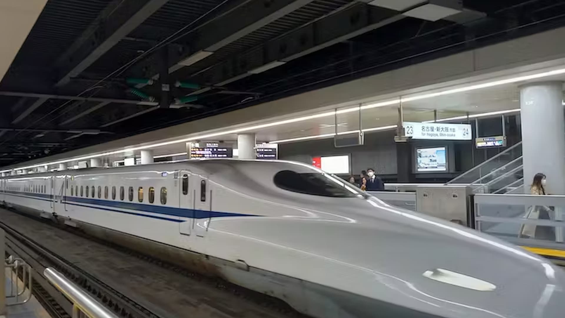 A white high speed train