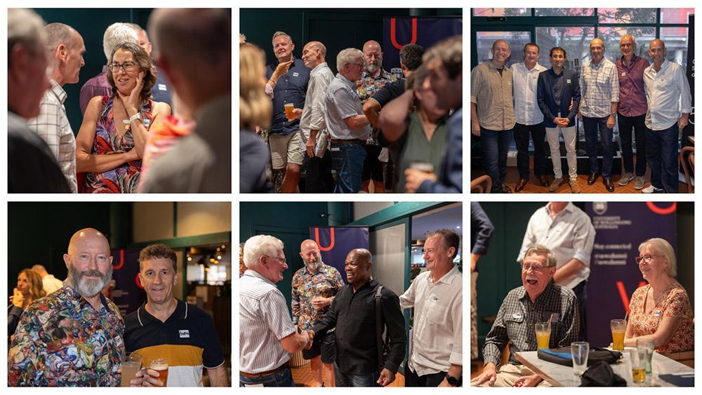 A collage of photographs from the reunion event to mark 40 years since the Bachelor of Applied Science (Human Movement) degree launch in 1985.