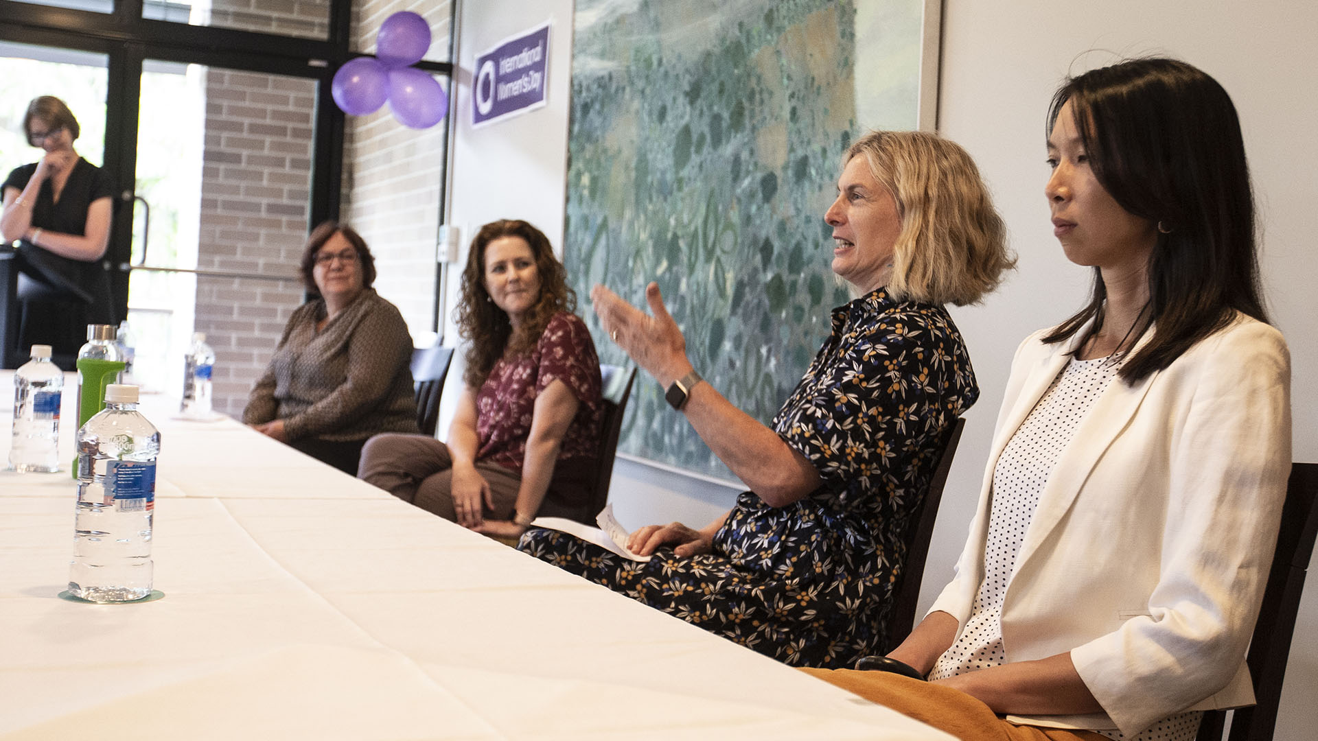 Panel discussion members at the UOW International Women