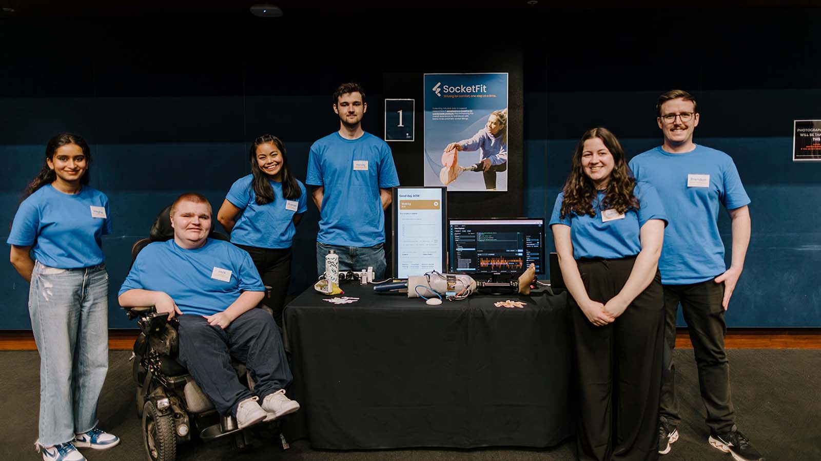 Jack Wason and UOW IT students with SocketFit project