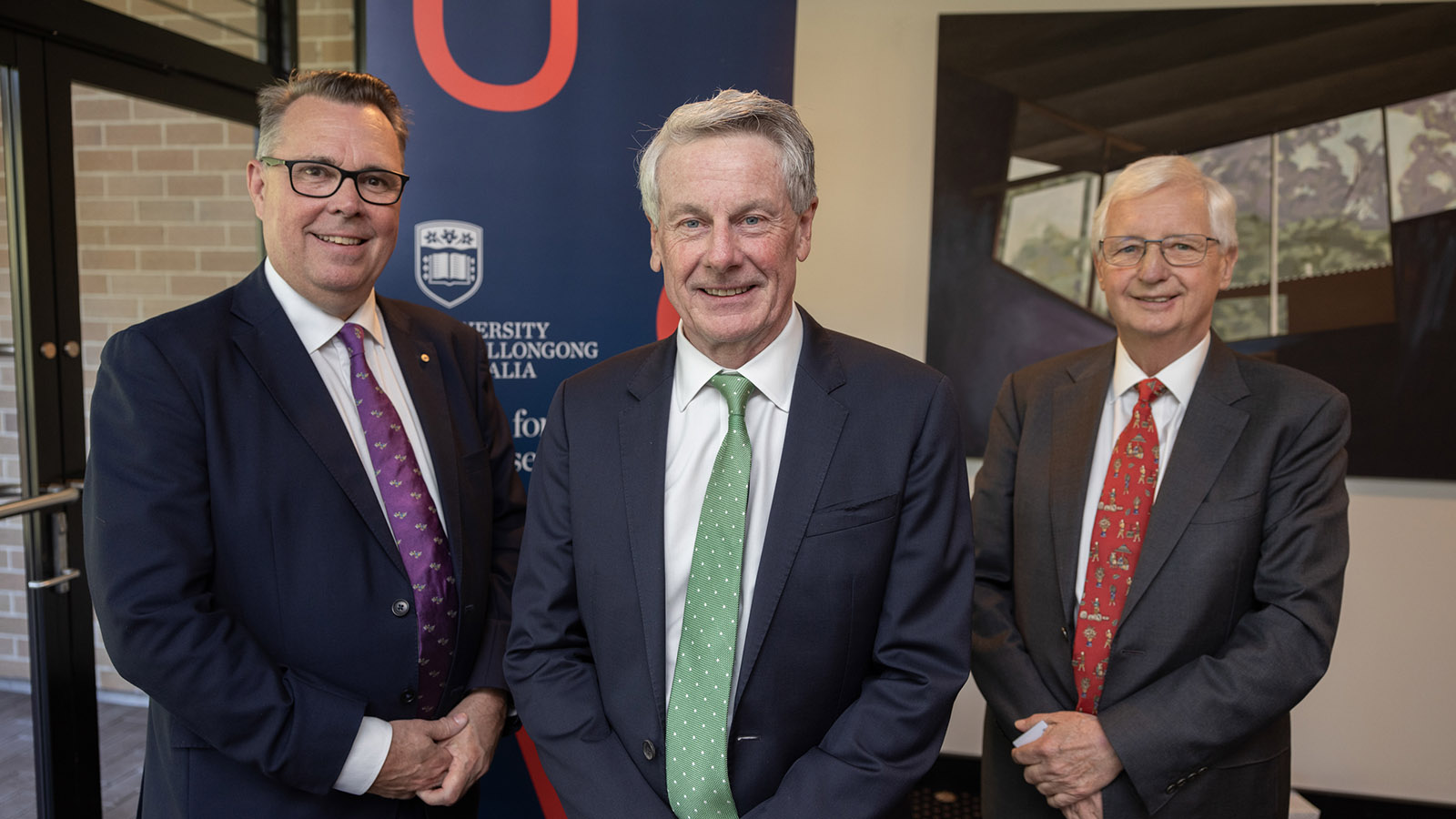 Interim Vice-Chancellor Professor John Dewar, outgoing Deputy Chancellor Mr Robert Ryan and Chancellor Mr Michael Still.
