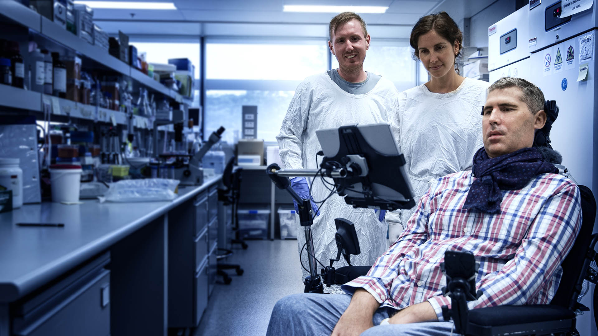 Professor Justin Yerbury in his lab at IHMRI, January 2020