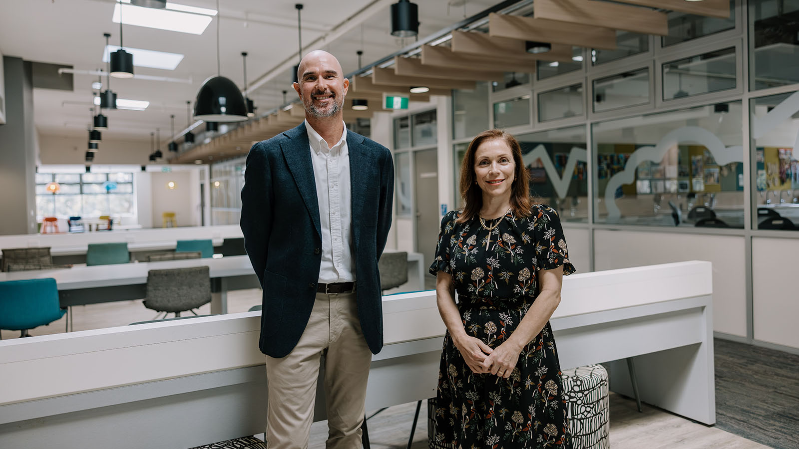 Professor Shirley Agostinho, Interim Head of the UOW School of Education, Dr Ken Cliff, Head of Teaching and Learning in the School of Education on the Wollongong campus.