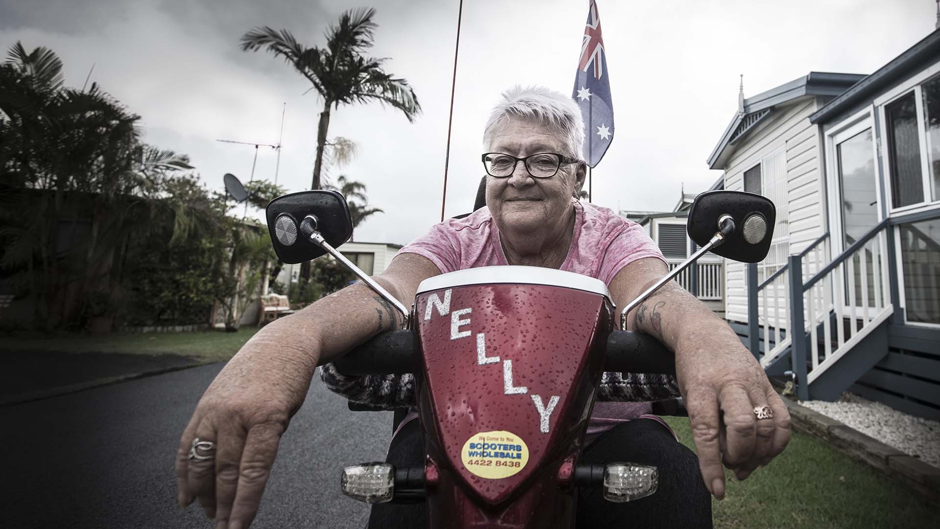 Mobility scooter user Linda Thompson.