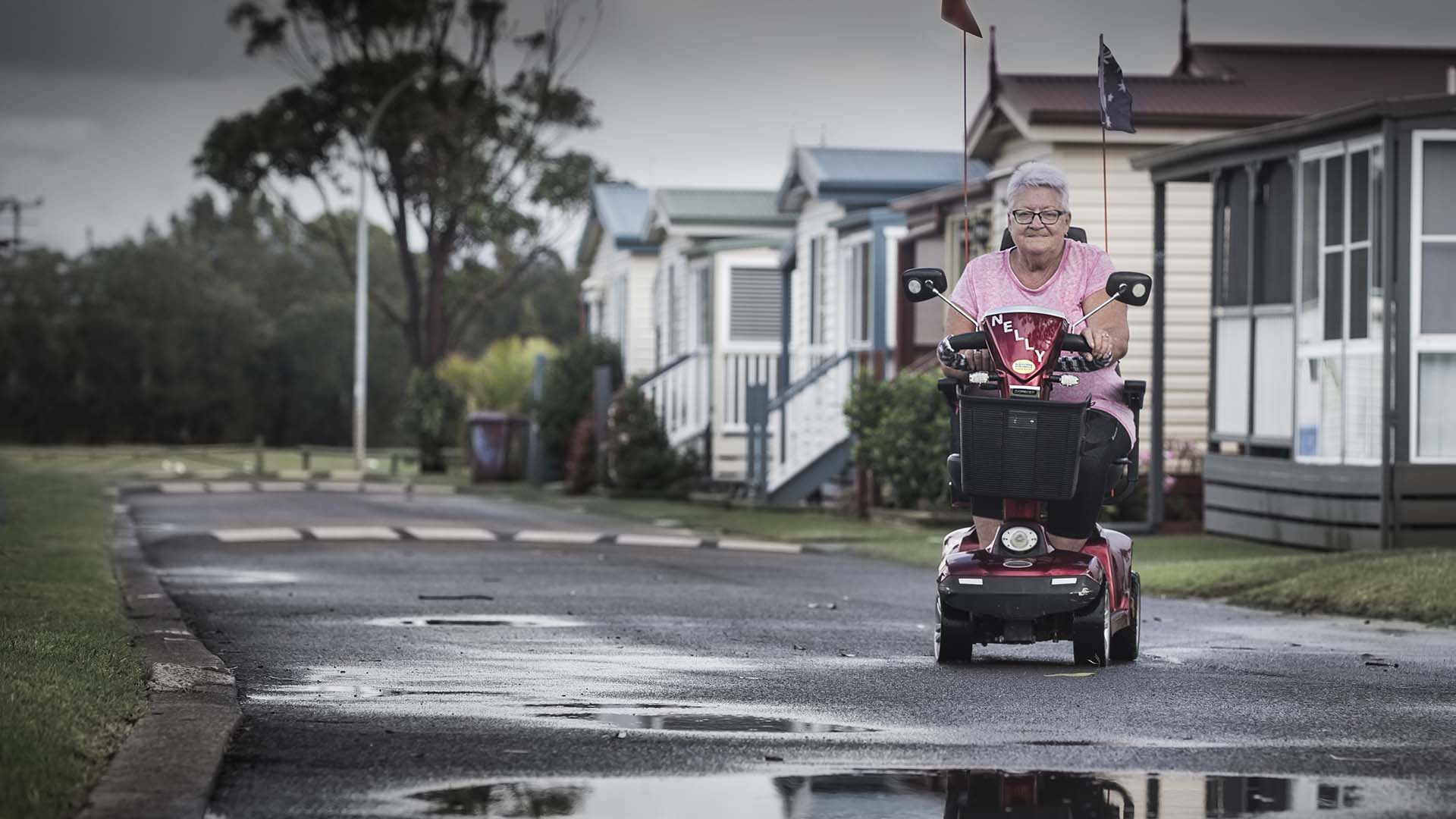 Mobility scooter user Linda Thompson by Paul Jones