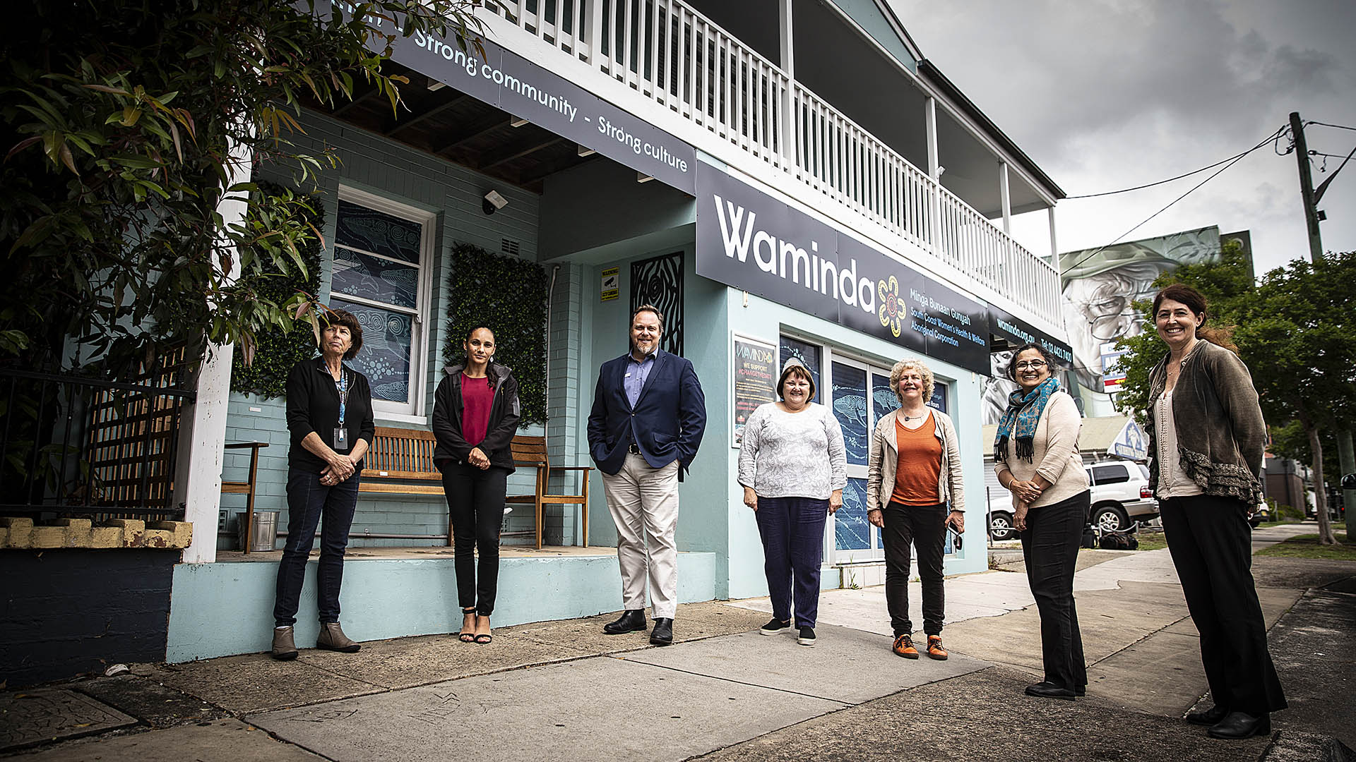 (left to right) Lynne Dooley (Waminda), Krissie Falzon (Waminda), Stuart Emslie (Milton Ulladulla Hospital), Maria Mackay (University of Wollongong), Lynne Keevers (University of Wollongong), Padmini Pai (Illawarra Shoalhaven Local Health District), and Ruth Everingham (MIlton Ulladulla Hospital). Picture: Paul Jones, UOW 