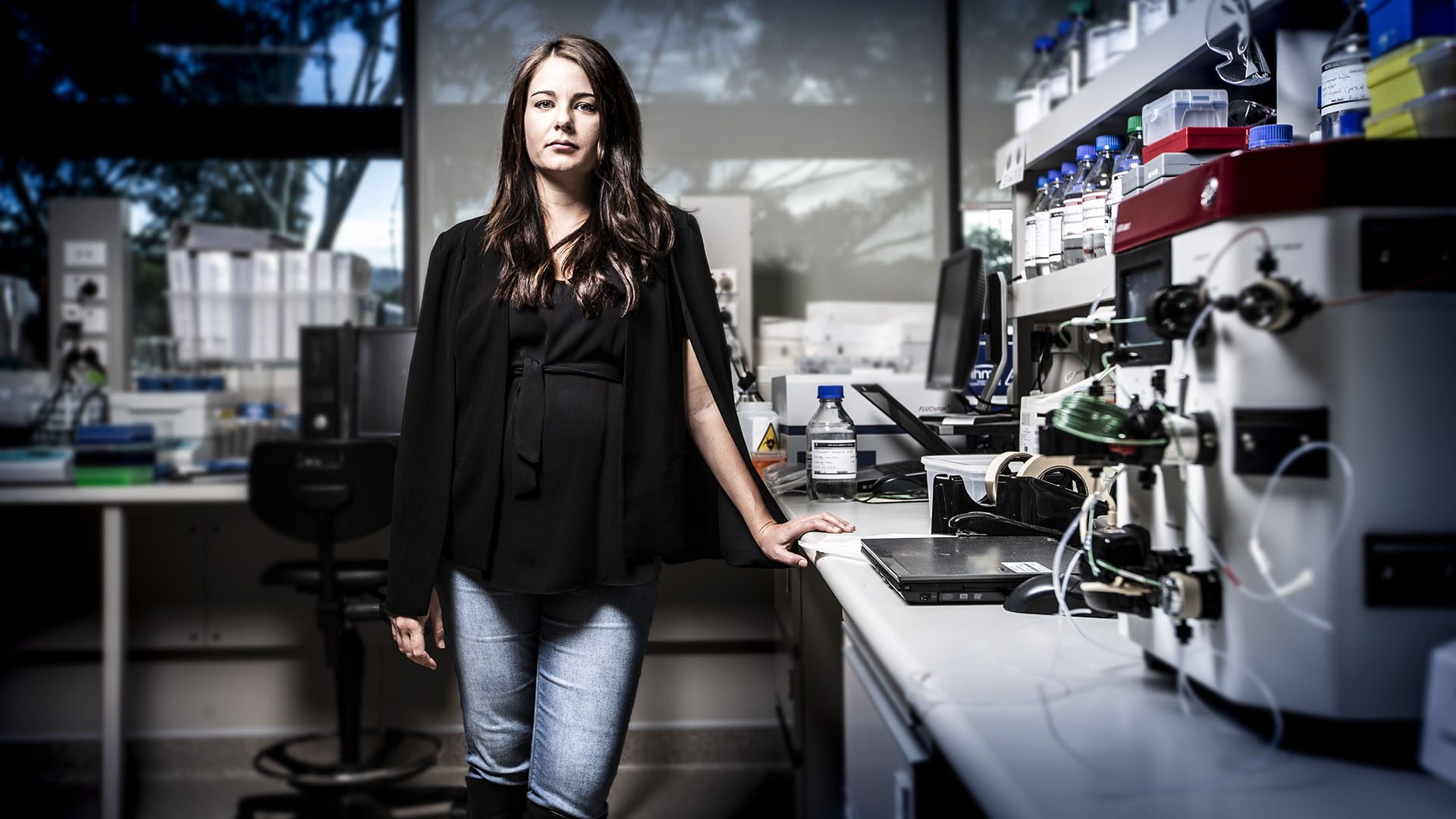 Neuroscientist Dr Natalie Matosin in the lab at the Illawarra Health and Medical Research Institute.
