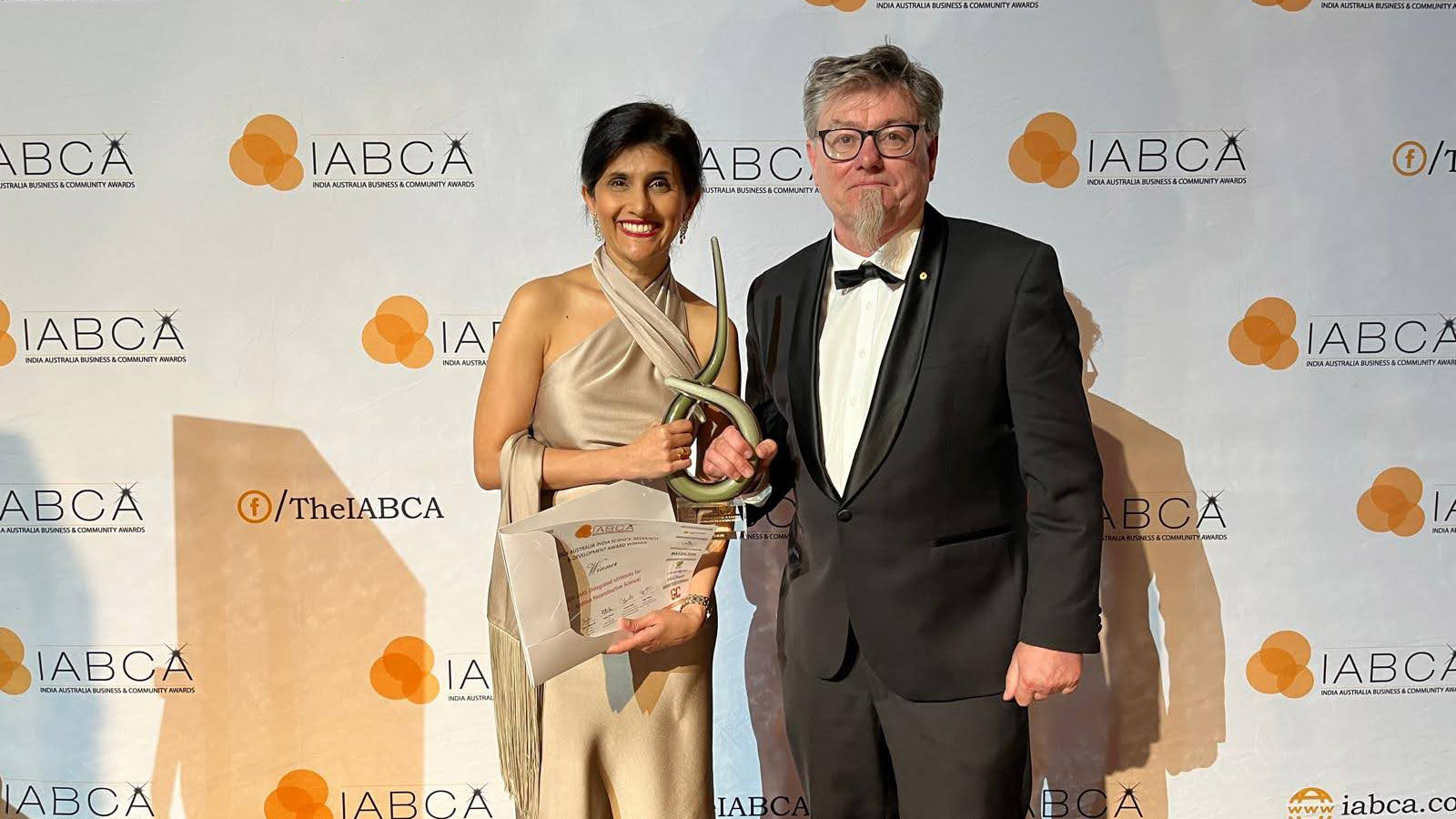 University of Wollongong researcher Distinguished Professor Gordon Wallace and his collaborator ear, nose and throat surgeon Associate Professor Payal Mukherjee