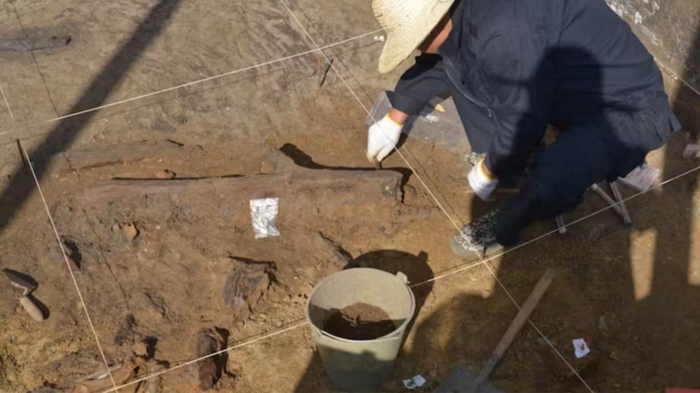 An archaeology dig site