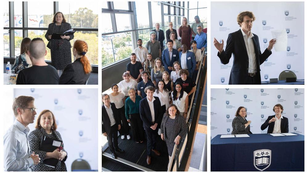 A collage of photos from the Students as Partners signing ceremony