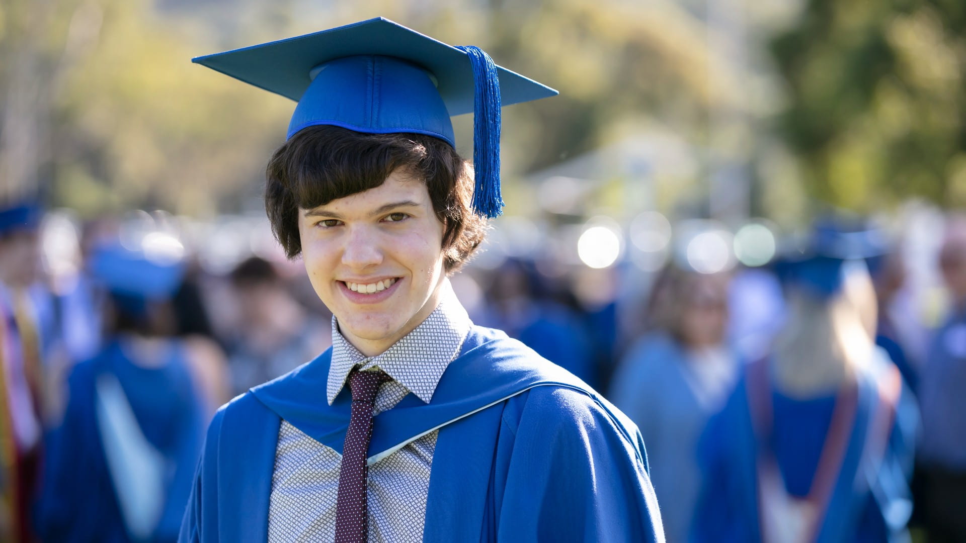 Sebastian Manfrin, pictured in his graduation gown. Photo: Mark Newsham