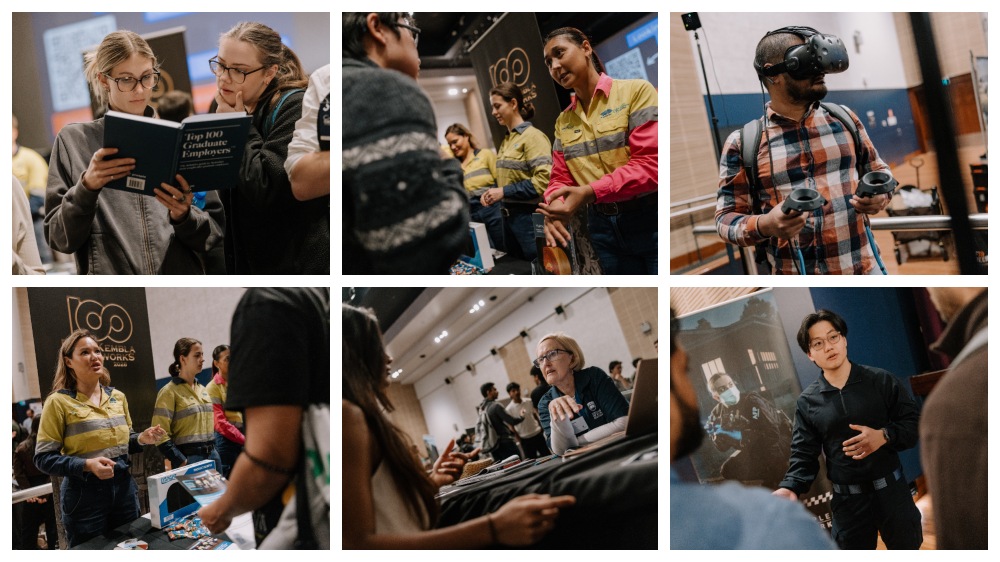 Six photos showing scenes from the STEM Careers Expo 2026