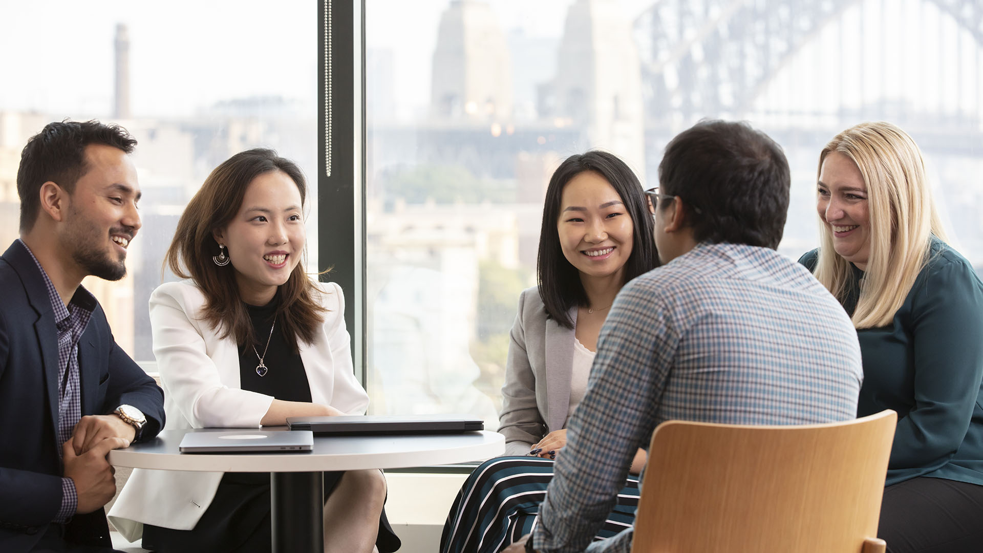 Students working together at the Sydney Business School, University of Wollongong, on UOW