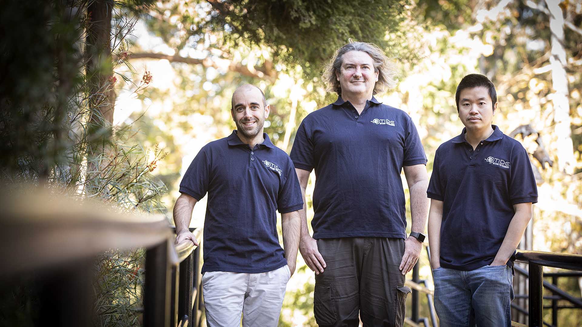 Associate Professor Andrew Zammit-Mangion, Dr Matt Moores and Dr David Gunawan, from the Transforming Energy Infrastructure through Digital Engineering (TIDE) Research Hub