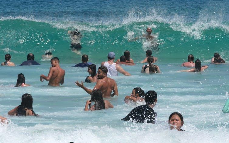 Swimmers at beach