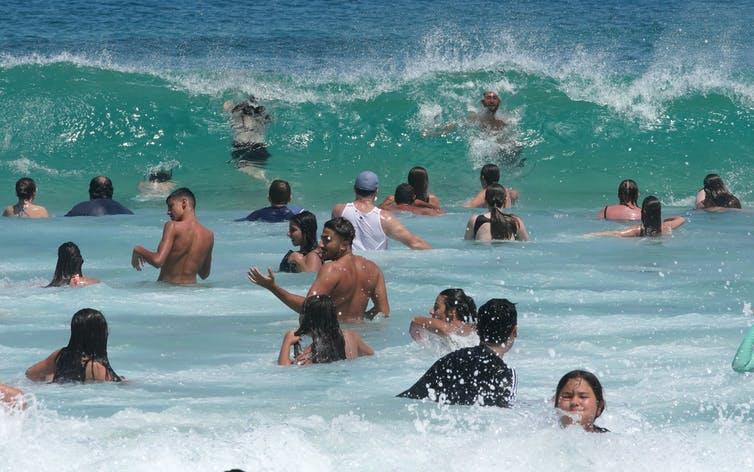 Swimmers at beach