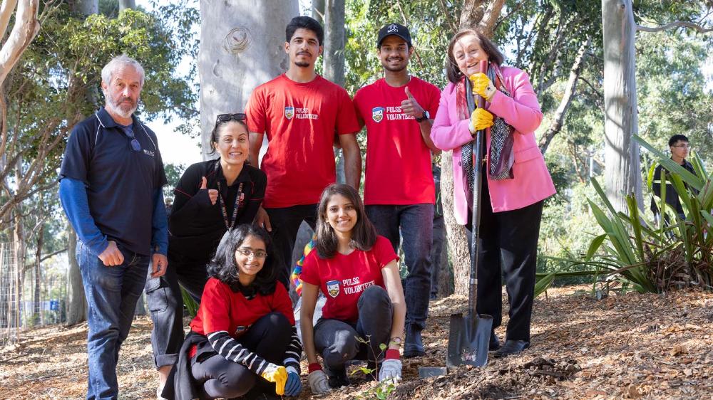 Tree planting event at Wollongong campus