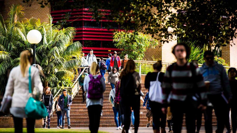 Students walking to classes on UOW