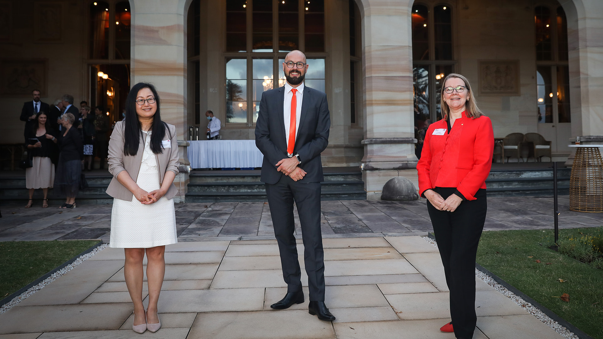 Zaiping Guo, Antoine van Oijen and Jennifer Martin at the 2020 NSW Premier