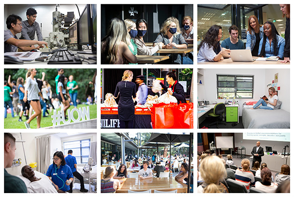 Collage of education and student life images