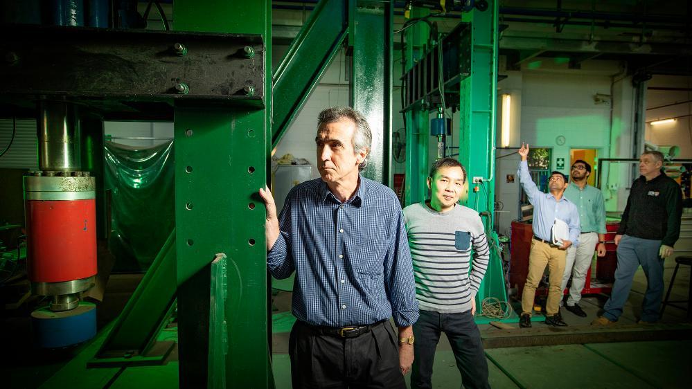 Steel Research Hub Director Dr Paul Zulli, research program leader Professor Lip Teh, research fellow Dr Aziz Ahmed, PhD student Refat Ahmed, and Lab Manager Cameron Neilson.