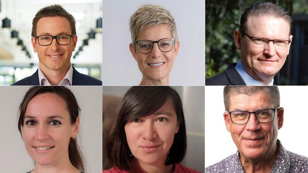 lClockwise from top left: Alex Hains, Vida Bliokas, Brin Grenyer, Tim Heffernan, Rebecca Sng, Luise Lago.