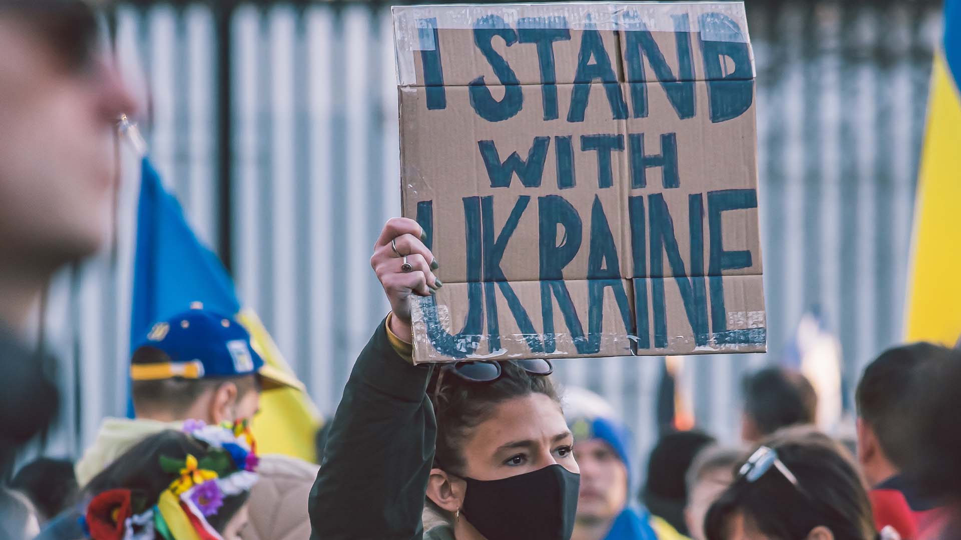 Student protesting Stop War