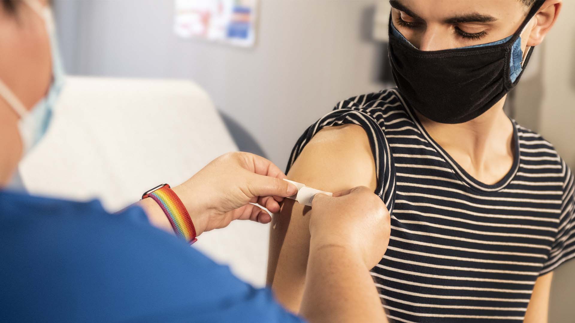 Student getting vaxxed