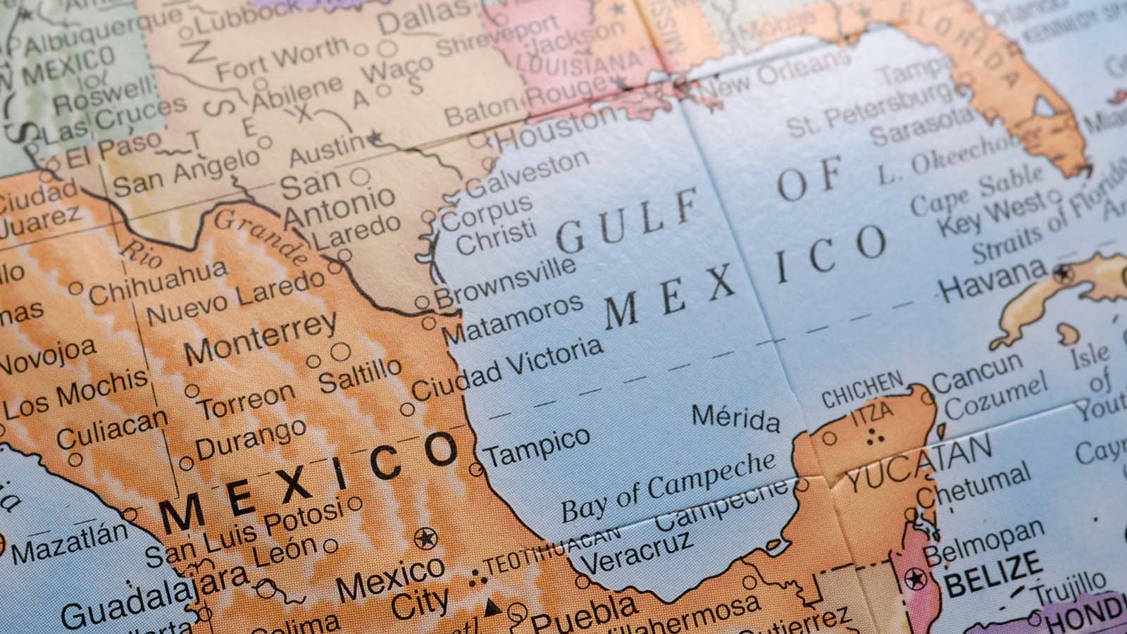 A map of the Gulf of Mexico