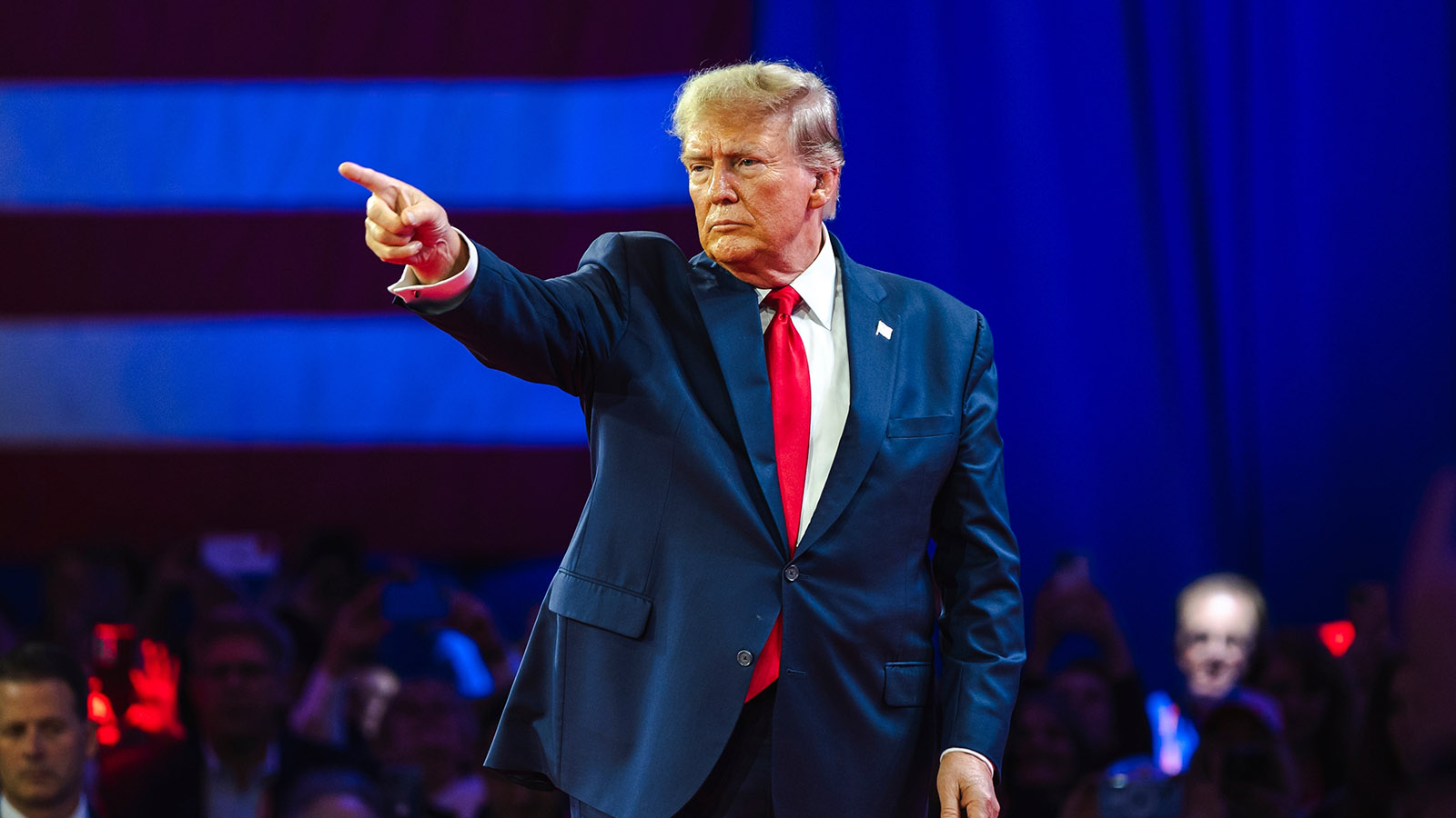 Donald Trump at an election rally.