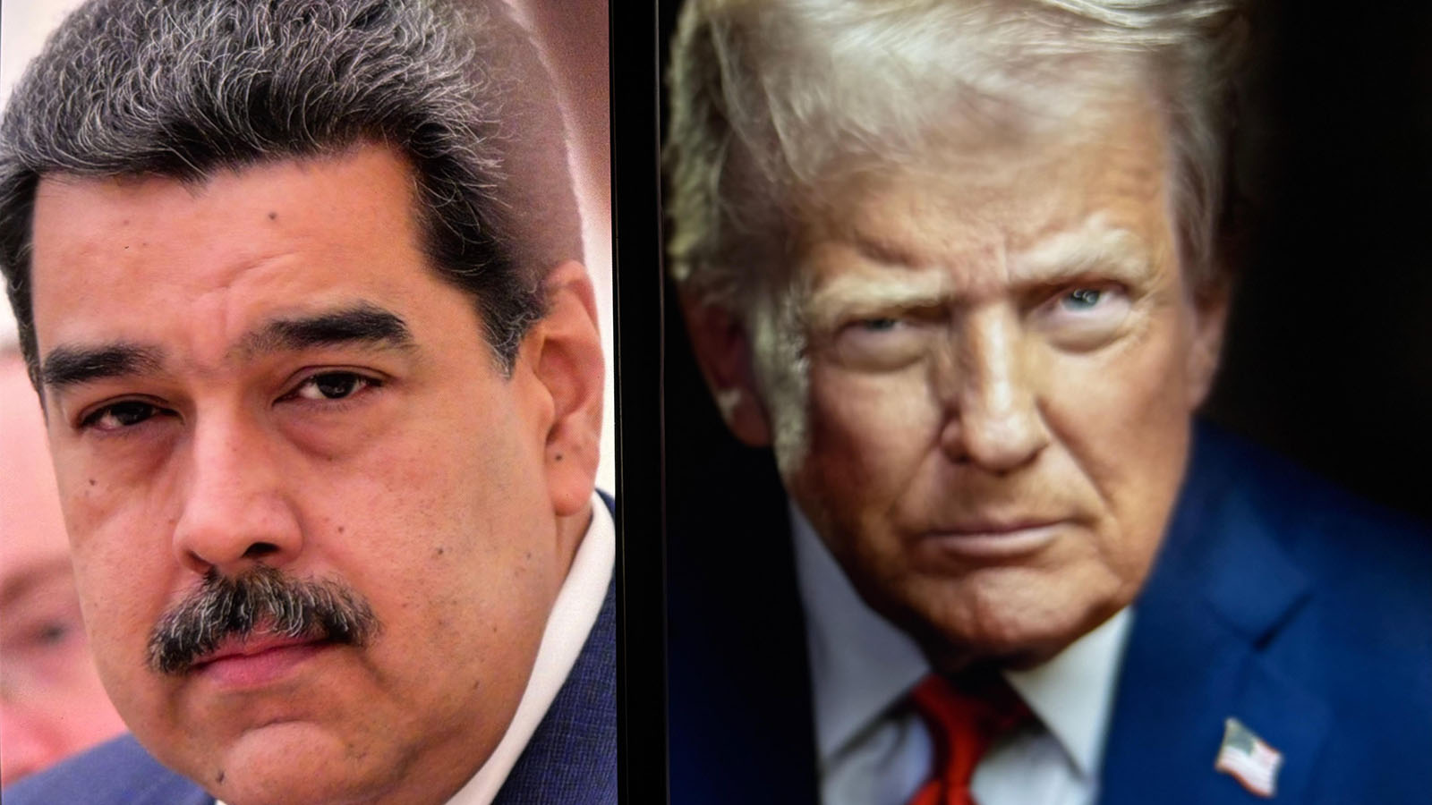 Headshots of Venezuelan President Nicolás Maduro and US President Donald Trump