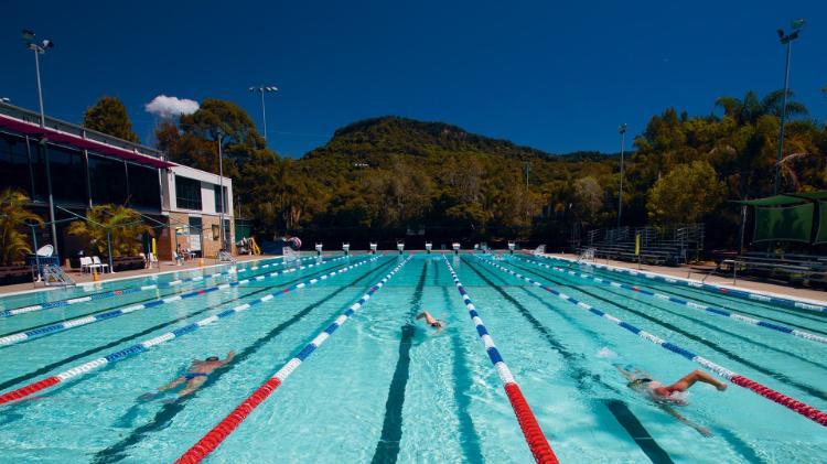 Pool with view of Mount Keira